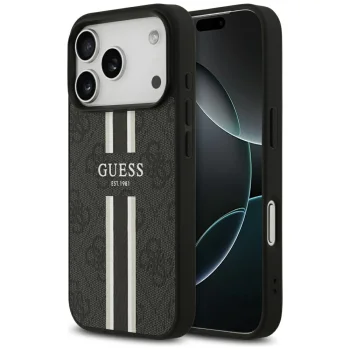 Guess 4G Printed Stripes MagSafe Case for iPhone 17 Pro Black