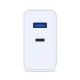 3Mk Protection FlowPower 45W Wall Charger, USB-A / USB-C, White