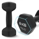 4Fizjo Classic Cast Iron Dumbbells 2 x 8 kg, Black