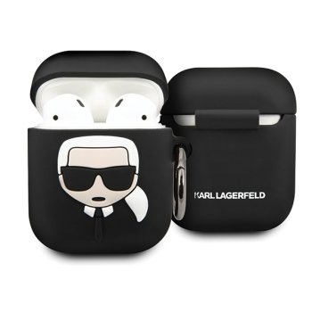 Karl Lagerfeld Silicone Ikonik Case for AirPods 1/2 Black