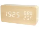 Electronic Alarm Clock with Thermometer and Hygrometer Light Brown