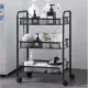 Ruhhy 24749 Mobile Kitchen Trolley Cart with Wheels, Black
