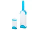 Pet Hair and Lint Remover Brush Set with Self-Cleaning Base, Blue