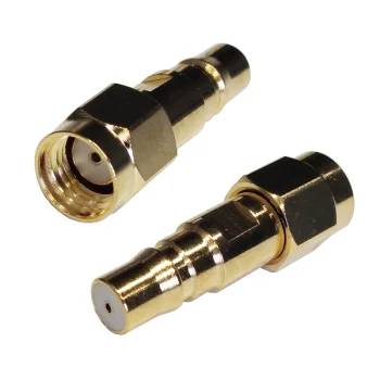 RP-SMA Male to QMA Female Adapter, Gold-Plated
