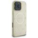 Чехол Guess Saffiano Peony Classic Logo MagSafe для iPhone 16 Pro Max – золотой