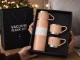 Travel Thermos 400ml with 3 Cups Stainless Steel, Pink