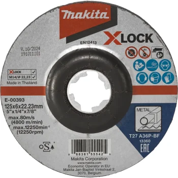 Makita E-00393 Grinding Disc for Metal 125 x 6 mm X-LOCK