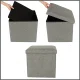 Foldable Ottoman with Storage, Grey, 38x38x38cm