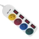 Maclean MCE229 W Power Strip, 4 Outlets, 2xUSB, 1.5m, White
