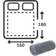 Dual-zone electric heating blanket with timer, 180x160 cm, grey
