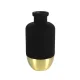 Bakalu Glass and Metal Flower Vase, 25 cm, Black & Gold