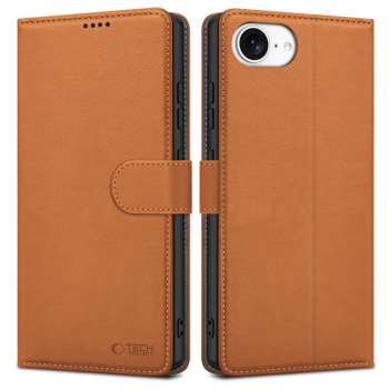Apple iPhone 16e / 17e / SE (2025) 6.1'' Tech-Protect Wallet Book Case Cover, Brown