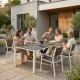 Garden Table for 6 People 156x78 cm Polywood MultiGarden, Grey White