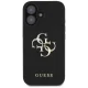Guess Grained Big 4G Logo Small Classic Logo Case for iPhone 16, Black