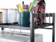Adjustable Kitchen Shelf Over Microwave Oven, Black