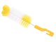 Flexible bottle and glass cleaning brush with sponge tip