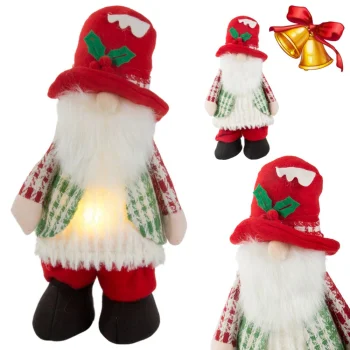 Christmas Gnome with LED Light 30 cm