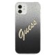 Чехол Guess для iPhone 12 mini Glitter Gradient Script, черный