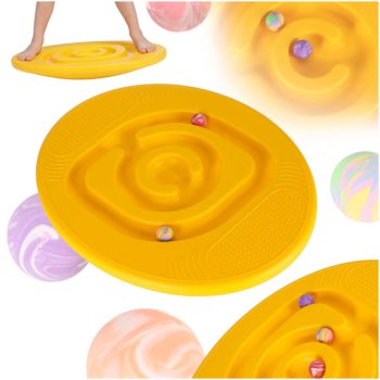 Детская балансировочная доска с лабиринтом, желтая