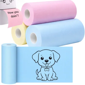 Thermal Printer Paper, Set of 3 Colored Rolls (55mm)