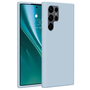 Etteri Silicone Case for Samsung Galaxy S22 Ultra 5G Light Blue