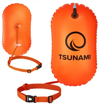 4Fizjo TSUNAMI Inflatable Swim Safety Buoy, Orange