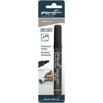 Pica Permanent Marker 520, 1–4 mm, Round Tip, Black