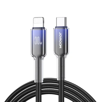 Joyroom S-A42 Crystal-Clear Series 30W USB-C to Lightning Cable 1.2m Black