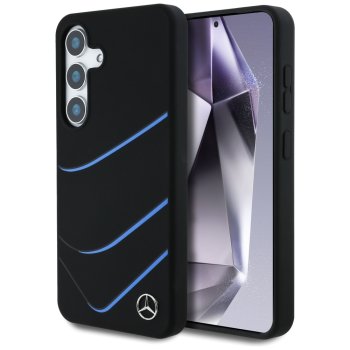 Mercedes Silicone Contrasted Curves MagSafe Case for Samsung Galaxy S25, Black