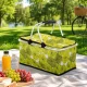 Folding Thermal Picnic Basket with Aluminum Frame, Green