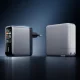 Cuktech AD1204U 120W GaN Wall Charger with Display & USB-C Cable - Silver