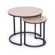 Round Nesting Coffee Table Set of 2 Industrial Loft Style ModernHome