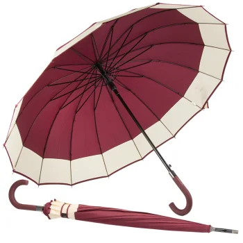 Large Elegant Umbrella XXL, 16 Ribs, Red