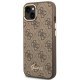 Guess 4G Vintage Gold Logo Case for iPhone 14 Plus - Brown