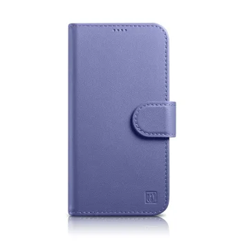 Icarer iPhone 14 Pro Max Leather Wallet Case 2in1 Anti-RFID, Light Purple