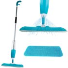 Flat Spray Mop with Reusable Microfiber Pad and 360 Swivel Head, Blue