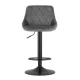 Leobert Bar Stool with Adjustable Height and Footrest, Velour, Grey