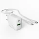 Puro PROLITE 20W USB-A / USB-C Wall Charger + Cable 1.2m - White