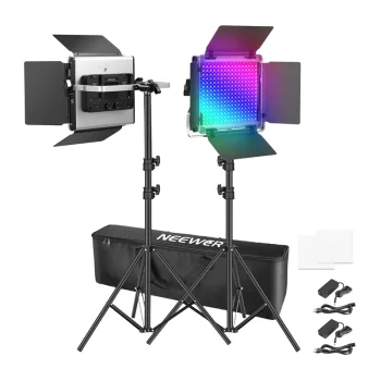 NEEWER x660 PRO II RGB LED Studio Light Kit 2-Pack with Stands and Bag