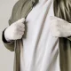 Braided Touchscreen Phone Gloves with Finger Cutouts, Beige