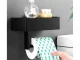 Toilet Paper Holder with Tissue Shelf, Black