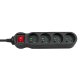 Maclean MCE182 Power Strip with Switch, 4 Outlets, 2300W, 5m, Black