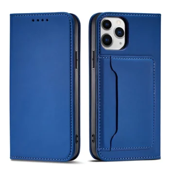 Wallet Flip Case for iPhone 12 Pro Max with Card Holder and Stand, Blue