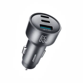 Joyroom JR-CCN19 65W 3-Port Car Charger 2x USB-C + USB-A, Dark Gray