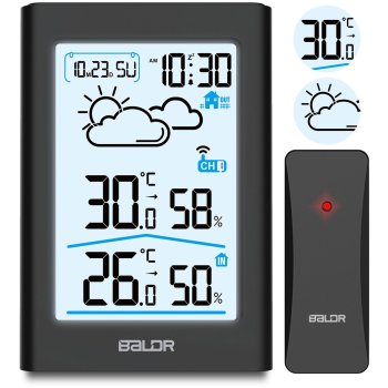 BALDR Black Digital Weather Station BD-911 - Sleek Design and Accurate Forecasts