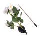 Solar Garden LED Rose Light, 3 Artificial Flowers, GARDLOV, white