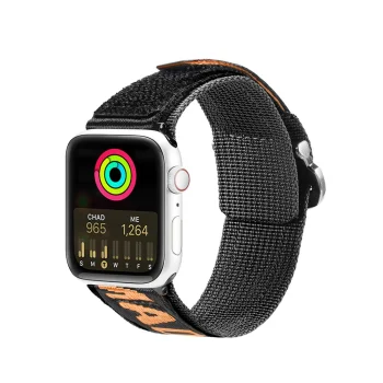 Dux Ducis Strap for Apple Watch (49, 45, 44, 42 mm) Outdoor Version, Black and Orange