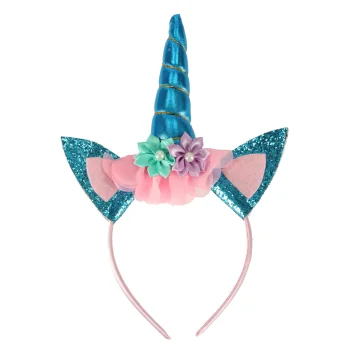 Unicorn Carnival Costume for Kids: Skirt and Headband, Blue (3-6 Years)