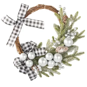 Christmas Wreath with Decorations for Door and Wall, 30 cm