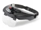 Head Magnifier with LED Light and 4 Interchangeable Lenses (up to 3.5x), Black